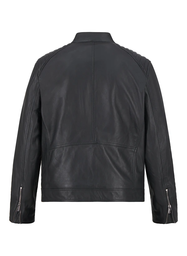 Strellson, Lederjacke Piers, Lammnappa, Schwarz 4 Strellson, Lederjacke Piers, Lammnappa, Schwarz – Bild 2