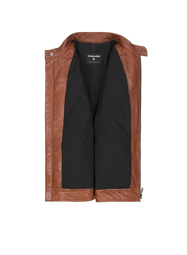 Strellson, Lederjacke Piers, Lammnappa, Caramel 5 Strellson, Lederjacke Piers, Lammnappa, Caramel – Bild 3