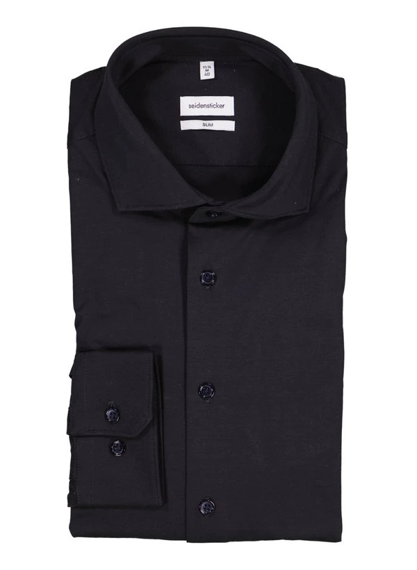 Seidensticker, Hemd, Slim Fit, Jersey Atmungsaktiv, Dunkelgrau 3 Seidensticker, Hemd, Slim Fit, Jersey Atmungsaktiv, Dunkelgrau