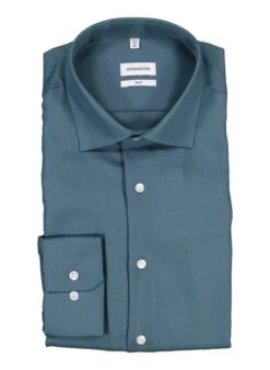 Seidensticker, Hemd, Slim Fit, Baumwolle, Grün