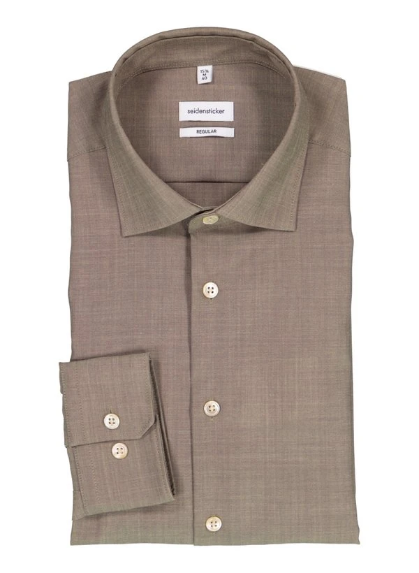 Seidensticker, Hemd, Regular Fit, Wolle, Nougat 3 Seidensticker, Hemd, Regular Fit, Wolle, Nougat