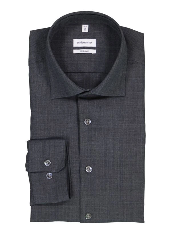 Seidensticker, Hemd, Regular Fit, Wolle, Grau 3 Seidensticker, Hemd, Regular Fit, Wolle, Grau