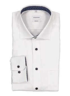 Seidensticker, Hemd, Regular Fit, Baumwolle, Blickdicht, Weiß