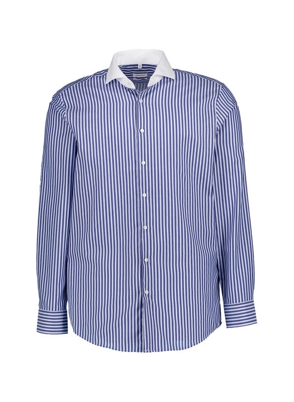 Seidensticker, Hemd, Regular Fit, Baumwolle, Blau Gestreift 3 Seidensticker, Hemd, Regular Fit, Baumwolle, Blau Gestreift