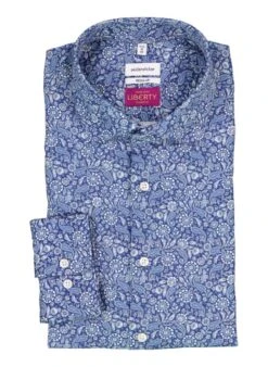 Seidensticker, Hemd, Regular Fit, Baumwolle, Dunkelblau Gemustert