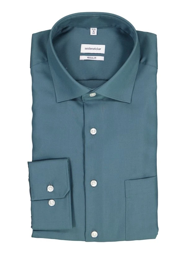 Seidensticker, Hemd, Regular Fit, Baumwolle, Blaugrün 3 Seidensticker, Hemd, Regular Fit, Baumwolle, Blaugrün