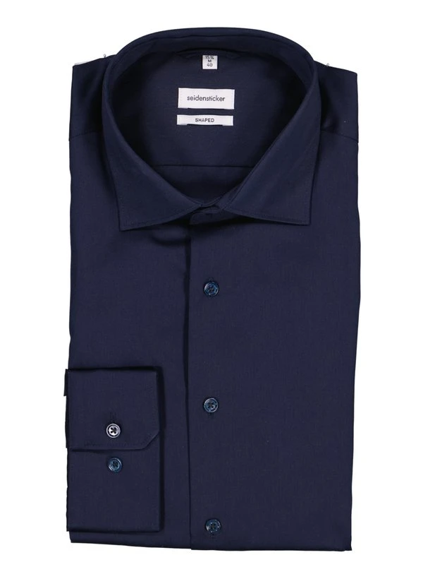 Seidensticker, Hemd, Shaped Fit, Popeline, Nachtblau 3 Seidensticker, Hemd, Shaped Fit, Popeline, Nachtblau