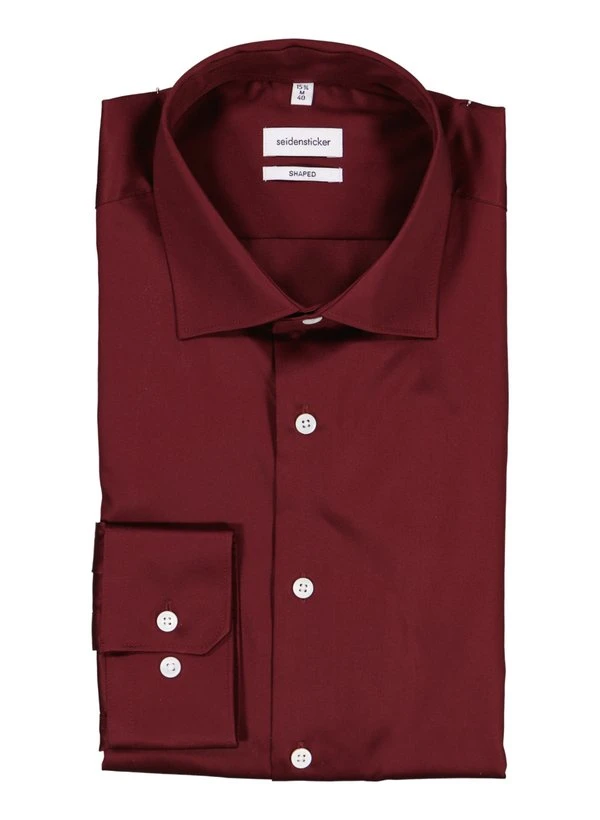 Seidensticker, Hemd, Shaped Fit, Popeline, Bordeaux 3 Seidensticker, Hemd, Shaped Fit, Popeline, Bordeaux