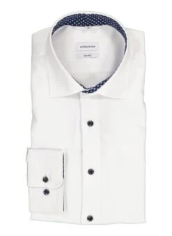 Seidensticker, Hemd, Shaped Fit, Baumwolle, Blickdicht, Weiß