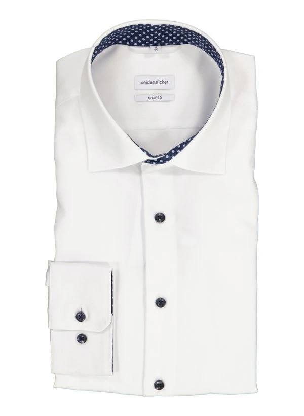 Seidensticker, Hemd, Shaped Fit, Baumwolle, Blickdicht, Weiß 3 Seidensticker, Hemd, Shaped Fit, Baumwolle, Blickdicht, Weiß