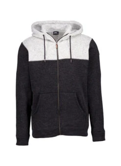 Quiksilver, Strickjacke, Mikrofaser, Schwarz-grau Meliert