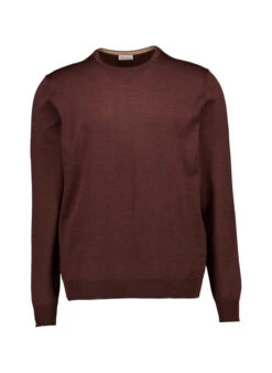 Stenströms, Pullover, Merinowolle Extrafein, Dunkelbraun Meliert