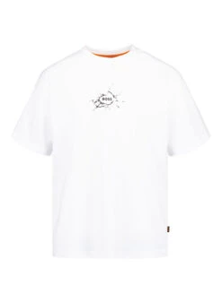 BOSS Orange, T-Shirt Voyage, Baumwolle, Weiß