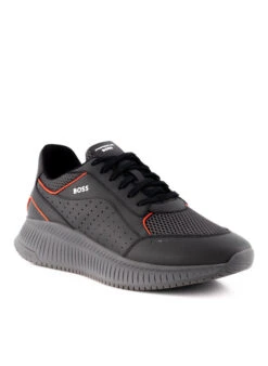 BOSS Black, Sneaker TTNM Evo PORSCHE X BOSS, Leder-Textil, Charcoal