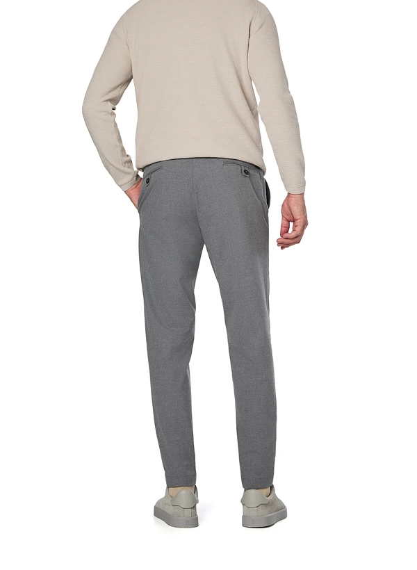 Bugatti, Bundfaltenhose, Mikrofaser-Stretch, Grau Meliert 5 Bugatti, Bundfaltenhose, Mikrofaser-Stretch, Grau Meliert – Bild 3