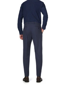Bugatti, Bundfaltenhose, Mikrofaser-Stretch, Blau Meliert -Herrenausstatter Geschaft 449481 norm2