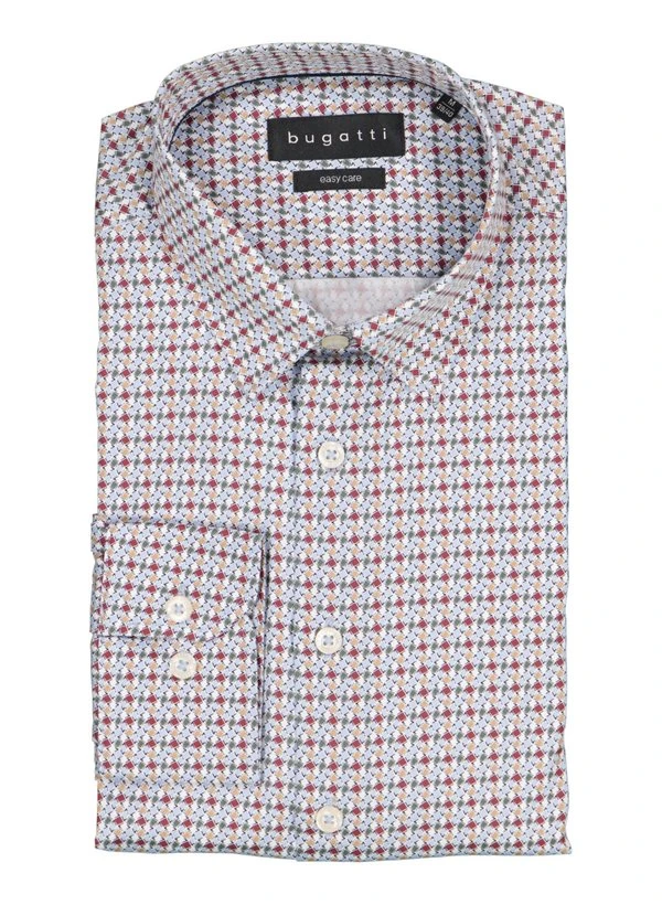 Bugatti, Hemd, Baumwolle, Brombeere Gemustert 3 Bugatti, Hemd, Baumwolle, Brombeere Gemustert