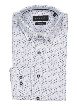 Bugatti, Hemd, Baumwolle, Hellblau Gemustert