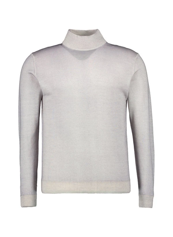 DANIELE FIESOLI, Stehkragenpullover, Merinowolle, Hellgrau Meliert 6 DANIELE FIESOLI, Stehkragenpullover, Merinowolle, Hellgrau Meliert – Bild 4