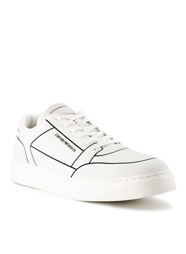 EMPORIO ARMANI, Sneaker, Leder Beschichtet, Weiß 3 EMPORIO ARMANI, Sneaker, Leder Beschichtet, Weiß