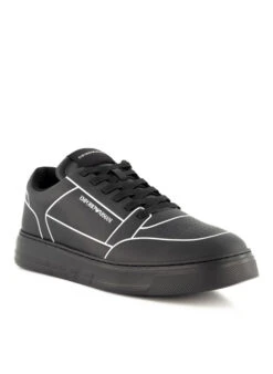 EMPORIO ARMANI, Sneaker, Leder Beschichtet ,schwarz