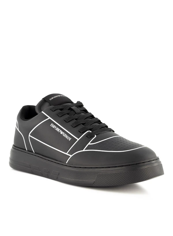 EMPORIO ARMANI, Sneaker, Leder Beschichtet ,schwarz 3 EMPORIO ARMANI, Sneaker, Leder Beschichtet ,schwarz