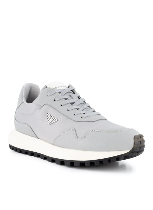 EMPORIO ARMANI, Sneaker, Material-Mix, Hellgrau 3 EMPORIO ARMANI, Sneaker, Material-Mix, Hellgrau