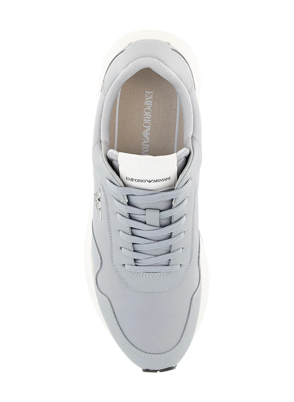 EMPORIO ARMANI, Sneaker, Material-Mix, Hellgrau 4 EMPORIO ARMANI, Sneaker, Material-Mix, Hellgrau – Bild 2