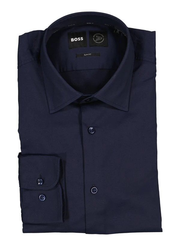 BOSS Black, Hemd Hank, Slim Fit, Mikrofaser-Stretch Atmungsaktiv, Dunkelblau 3 BOSS Black, Hemd Hank, Slim Fit, Mikrofaser-Stretch Atmungsaktiv, Dunkelblau