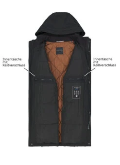 Bugatti, Jacke, Mikrofaser Wattiert Wasserabweisend, Schwarz -Herrenausstatter Geschaft 449721 norm3