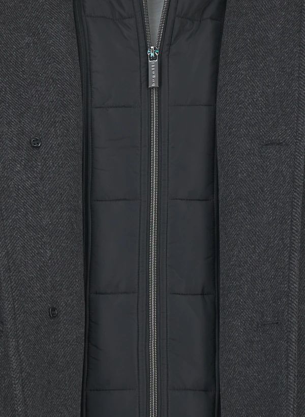 Bugatti, Mantel, Wolle, Anthrazit Gemustert 6 Bugatti, Mantel, Wolle, Anthrazit Gemustert – Bild 4