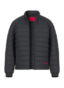 HUGO, Steppjacke Brenti, Mikrofaser Wasserabweisend, Schwarz