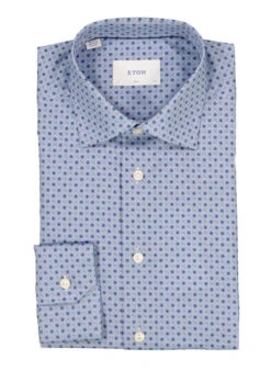 ETON, Hemd, Slim Fit, Baumwolle,blau Gemustert