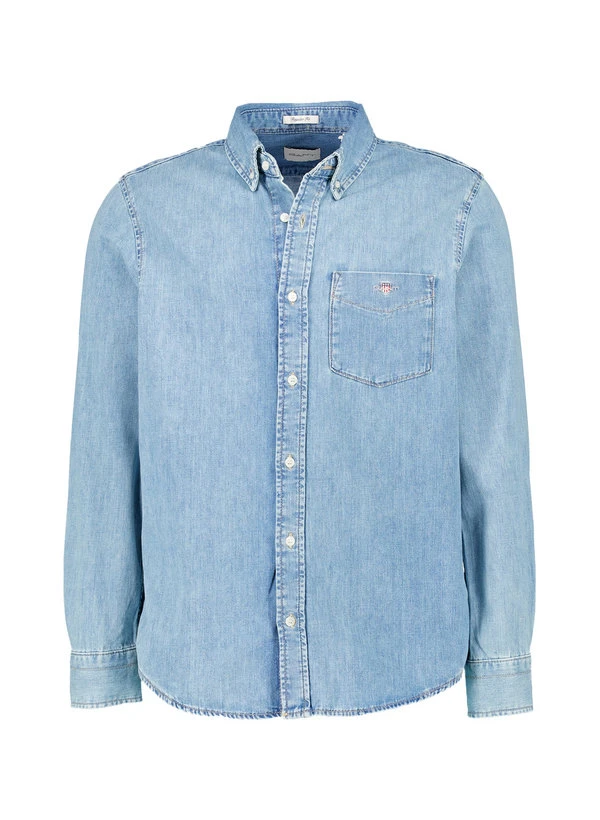Gant, Jeanshemd, Regular Fit, Baumwolle, Hellblau 3 Gant, Jeanshemd, Regular Fit, Baumwolle, Hellblau