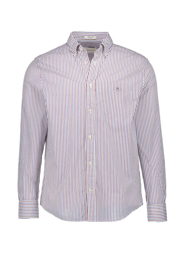 Gant, Hemd, Regular Fit, Baumwolle, Bordeaux Gestreift 3 Gant, Hemd, Regular Fit, Baumwolle, Bordeaux Gestreift