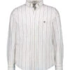 Gant, Hemd, Regular Fit, Oxford, Weiß Gestreift -Herrenausstatter Geschaft 449959 norm