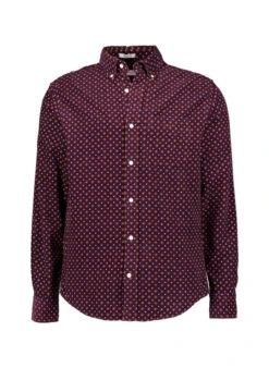 Gant, Hemd, Regular Fit, Cord, Bordeaux Gemustert