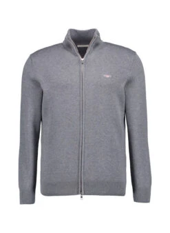 Gant, Cardigan,Baumwolle, Dunkelgrau Meliert