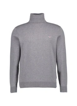 Gant, Rollkragenpullover, Baumwolle, Grau