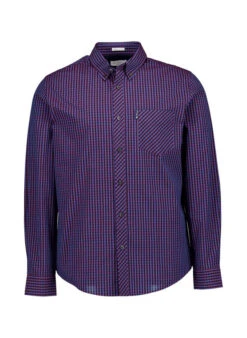 Ben Sherman, Hemd, Regular Fit, Bio Baumwolle, Blau-weiß Kariert