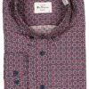 Ben Sherman, Hemd, Bio Baumwolle, Dunkelrot Gemustert -Herrenausstatter Geschaft 450039 norm