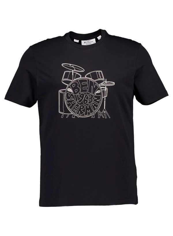 Ben Sherman, T-Shirt, Regular Fit, Bio Baumwolle, Schwarz 3 Ben Sherman, T-Shirt, Regular Fit, Bio Baumwolle, Schwarz