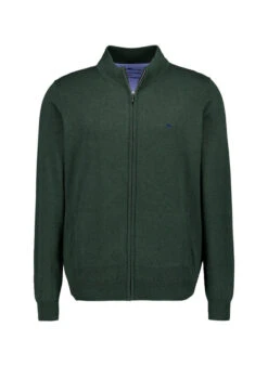 Fynch-Hatton, Cardigan, Baumwolle, Dunkelgrün Meliert