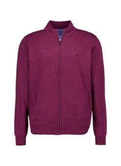 Fynch-Hatton, Cardigan, Baumwolle, Bordeaux Meliert