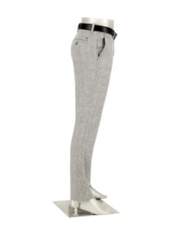 Alberto, Hose Lou, Regular Fit, Wolle Waschbar, Greige Kariert -Herrenausstatter Geschaft 450098 norm2