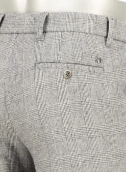 Alberto, Hose Lou, Regular Fit, Wolle Waschbar, Greige Kariert -Herrenausstatter Geschaft 450098 norm6