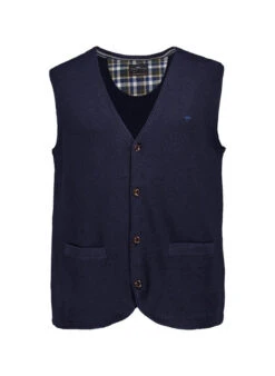 Fynch-Hatton, Stickweste, Baumwolle-Wolle, Navy