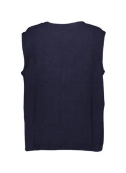 Fynch-Hatton, Stickweste, Baumwolle-Wolle, Navy -Herrenausstatter Geschaft 450112 norm2