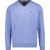Fynch-Hatton, Pullover, Merinowolle-Kaschmir, Kristallblau Meliert -Herrenausstatter Geschaft 450135 norm