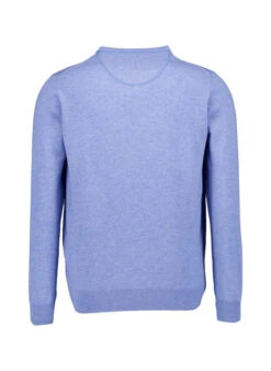 Fynch-Hatton, Pullover, Merinowolle-Kaschmir, Kristallblau Meliert -Herrenausstatter Geschaft 450135 norm2